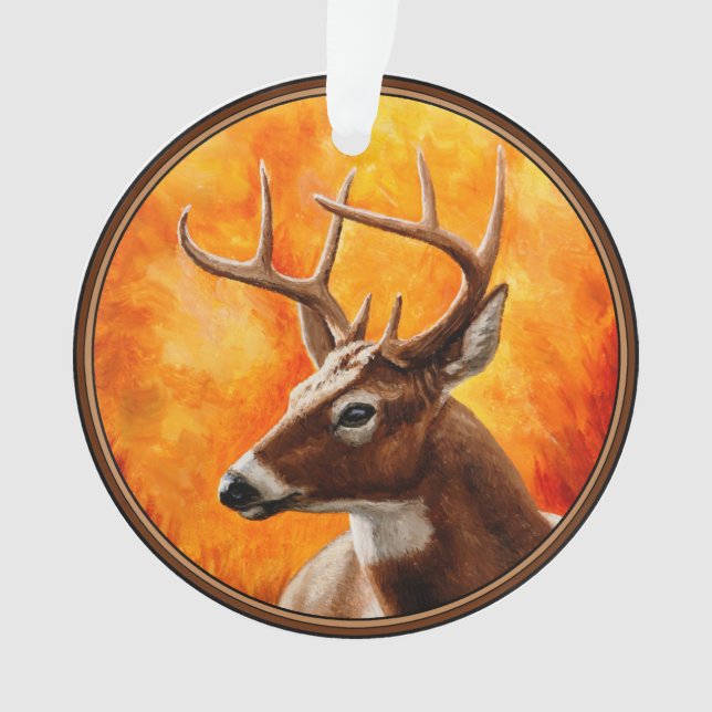 Ornamento Whitetail Deer Trophy Buck Head (Frente)