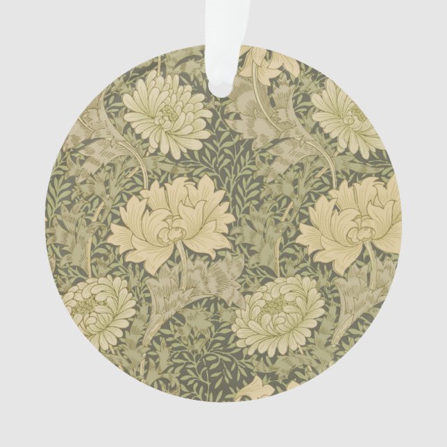 Ornamento William Morris Chrysanthemum Sage Flower (Frente)