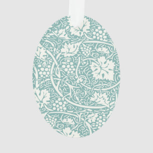 Ornamento William Morris Grape Pattern Teal Turquoise
