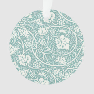 Ornamento William Morris Grape Pattern Teal Turquoise