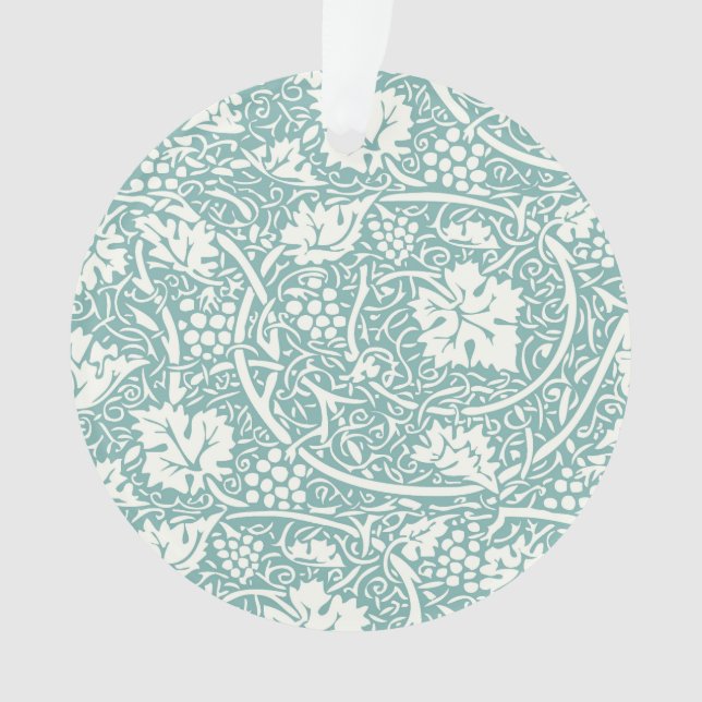 Ornamento William Morris Grape Pattern Teal Turquoise (Frente)