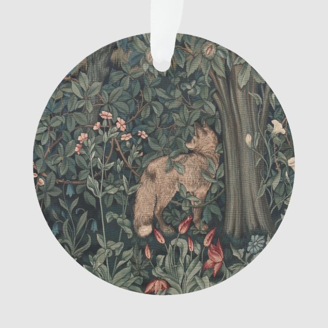 Ornamento William Morris Greenery Fox Willife (Frente)