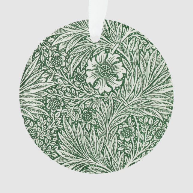 Ornamento william morris marigold flor verde floral (Frente)
