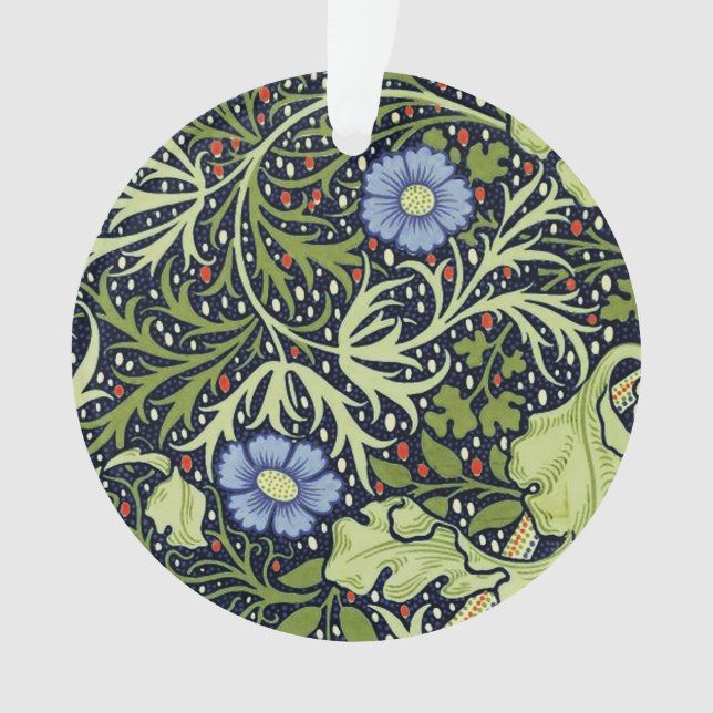 Ornamento William Morris Seaweed Flor Antiquado (Frente)