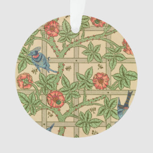 Ornamento William Morris Trellis Inglês Design Floral