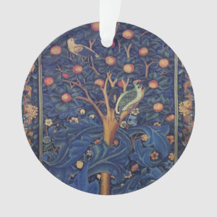 Ornamento William Morris Woodpecker Tapeçaria Pássaros Flora