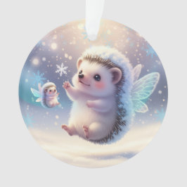Ornamento Winter Fairy Hedgehogs  – Cute Snowflake 