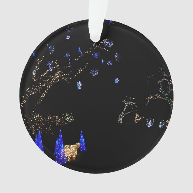 Ornamento Winter Wonderland Lights Blue and White Holiday (Frente)