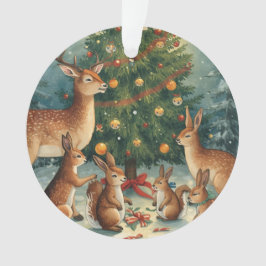 Ornamento Woodland Animal Christmas Scene