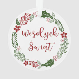 Ornamento Wreath de Natal polonês, Wesołych świąt