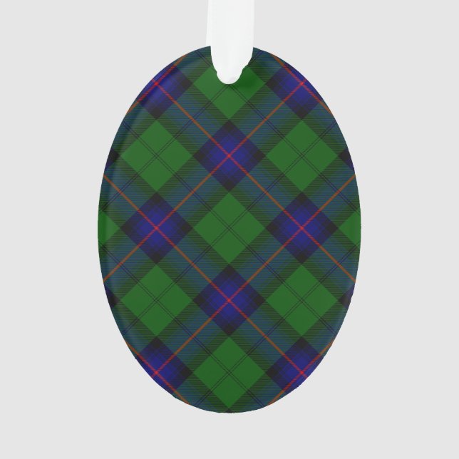 Ornamento Xadrez azul-tartan armstrong e verde (Verso)