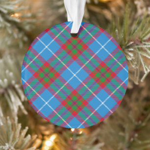 Ornamento Xadrez de Edinburgh Azul Vermelho