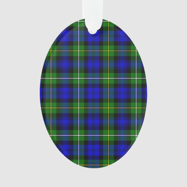 Ornamento Xadrez verde azul Campbell tartan (Frente)