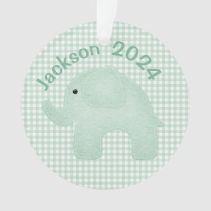 Ornamento Xadrez Verde Elefante Gingham - Enfermeiro Persona