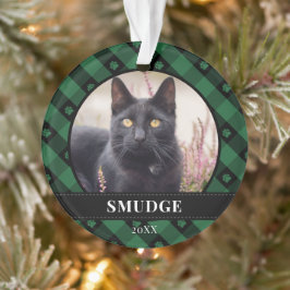 Ornamento Xadrez Verde Imprime Foto Pet