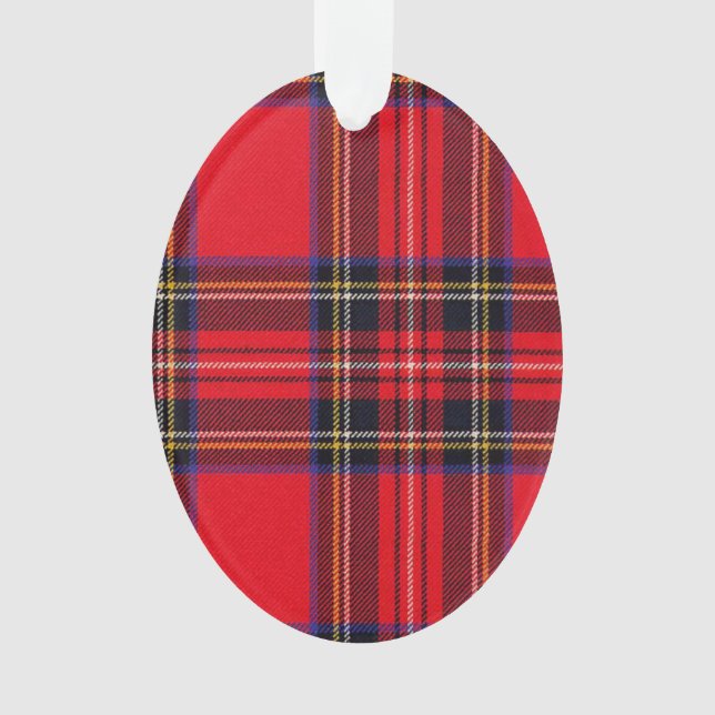 Ornamento Xadrez vermelha de Stewart tartan (Frente)
