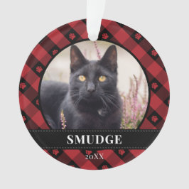 Ornamento Xadrez Vermelha Imprime Foto Pet