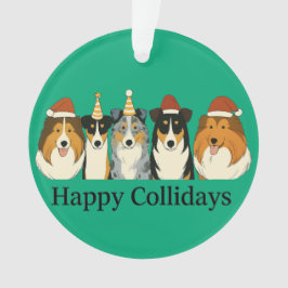 Ornamento Xmas Collie Ornaments 