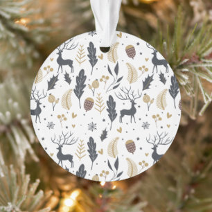 Ornamento Xmas Deer e Deixa a Coleção de Saudações Felizes