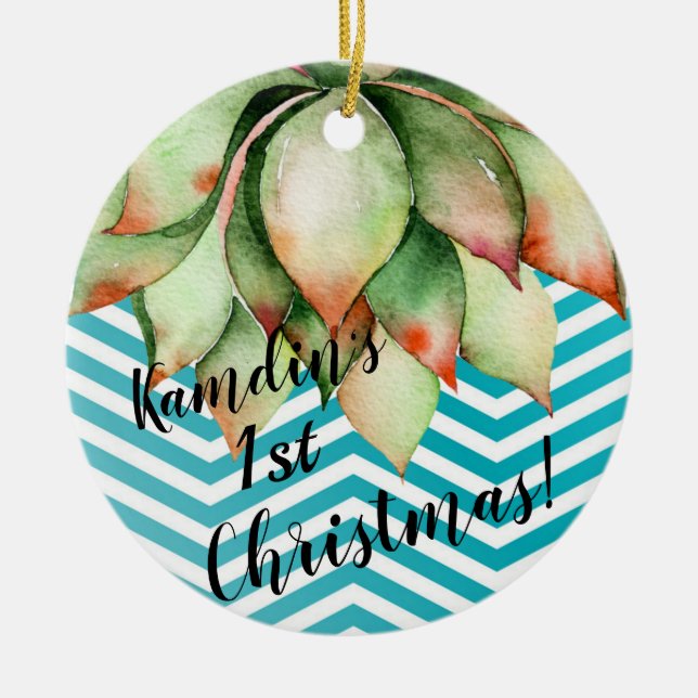 Ornamento XMAS Personalizado Boho Cactos Cactus Su (Frente)