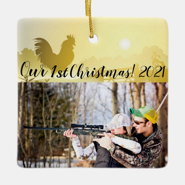 Ornamento XMAS Personalizado Fazenda Sunny Morning (Frente)