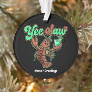 Ornamento Yee Claw Retro Lagostim Laço Cocktail Costeiro