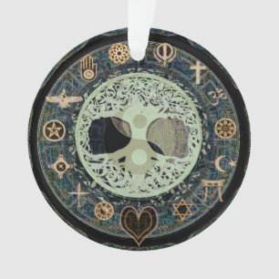 Ornamento Yin retro vivo calmo Yang w/Tree da vida