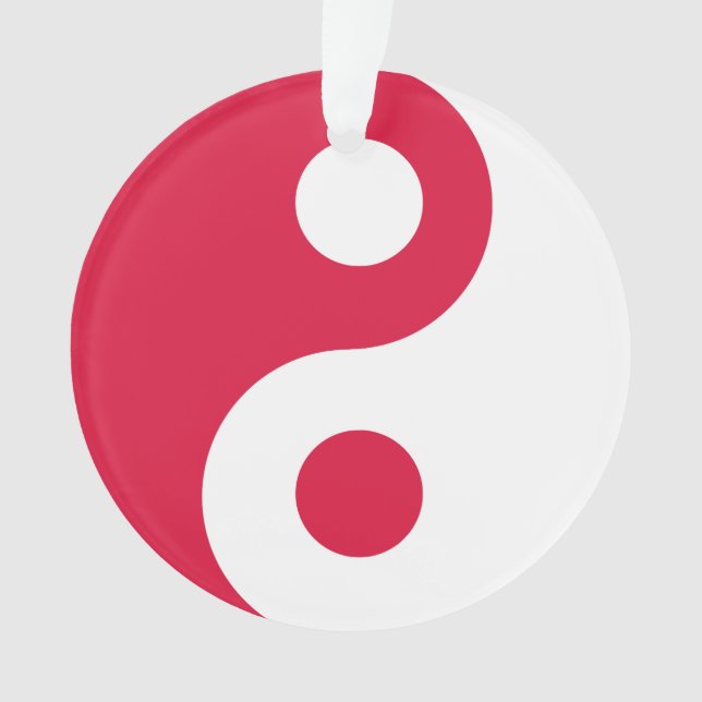 Ornamento Yin Yang Vermelho e Branco (Frente)