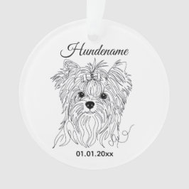 Ornamento Yorkshire Terrier one line art customizable dog