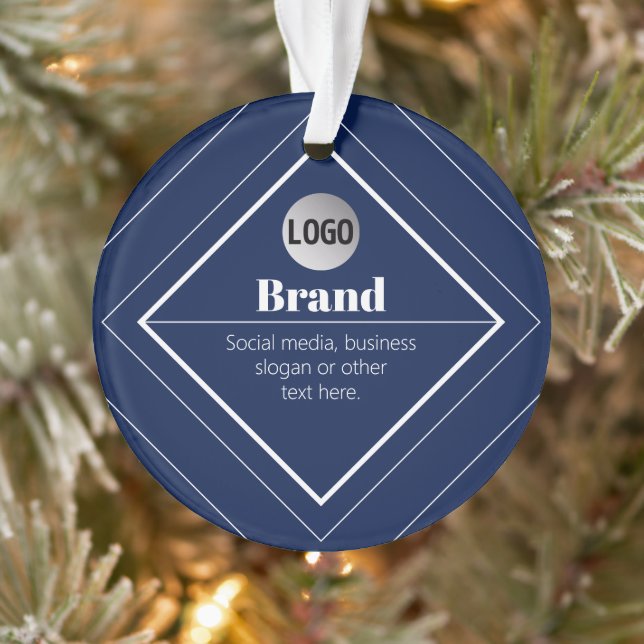 Ornamento Your Logo & Customizable Modern Design | Navy Blue (Árvore)