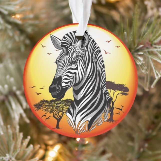 Ornamento Zebra African Savanna Wild Animal (Árvore)