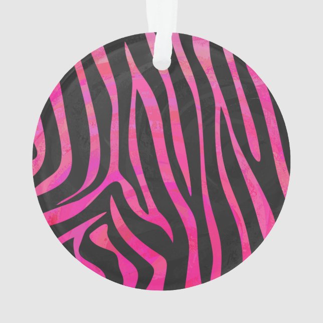 Ornamento Zebra Black e Hot Pink Impressão (Verso)