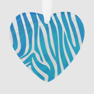 Ornamento Zebra Blue e White Impressão
