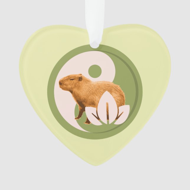 Ornamento Zen Capivara Yin Yang Natureza Pacífica (Frente)