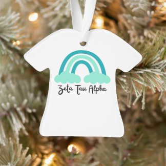 Ornamento Zeta Tau Alpha Irmandade Teal Verde Arco-íris