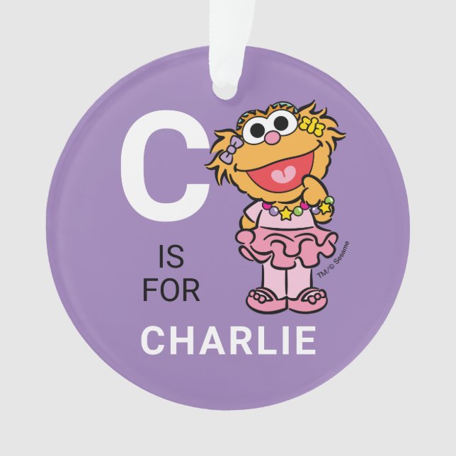 Ornamento Zoe | Nome Personalizado com Pedido de Fotografia (Frente)