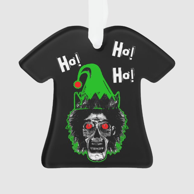 Ornamento Zombie! Ho! Ho! Chapéu Curvo em Preto (Frente)