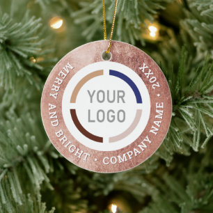 ornamentos comerciais personalizados Rosa Gold com