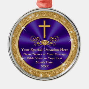 Ornamentos cristãos personalizados para qualquer 