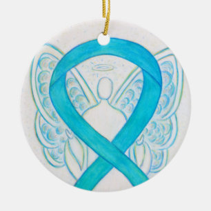 Ornamentos de Anjo da Fita de Sensibilização Azul 