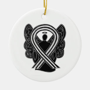 Ornamentos de Anjo de Fita de Consciência Branca e