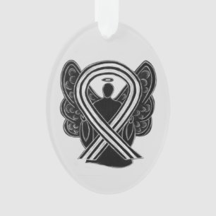 Ornamentos de anjo de fita de sensibilização em 