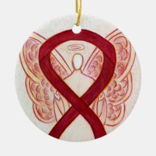 Ornamentos de Arte Anjo da Fita de Sensibilizaçã