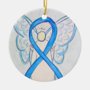 Ornamentos de Arte Anjo de Fita Azul Claro