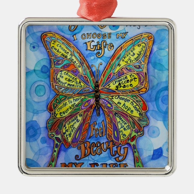 Ornamentos de Arte da Borboleta com Suporte à Cons (Frente)