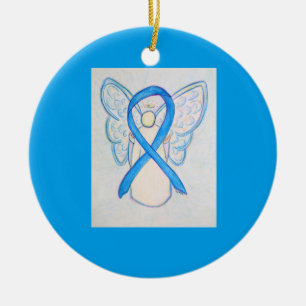 Ornamentos de Arte de Anjo da Fita Azul-Claro Sens