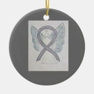 Ornamentos de Arte em Anjo da Fita de Sensibiliza