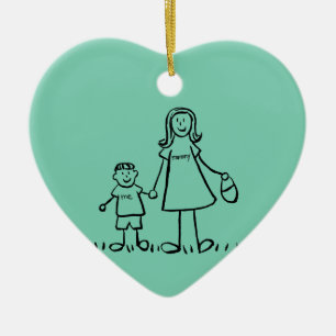 Ornamentos de Arte Familiar de Mamães Personalizad