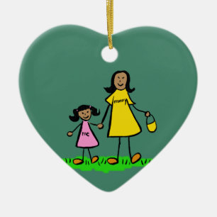Ornamentos de Arte Familiar Personalizada da Mãe
