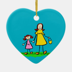 Ornamentos de Arte Familiar Personalizada da Mãe e